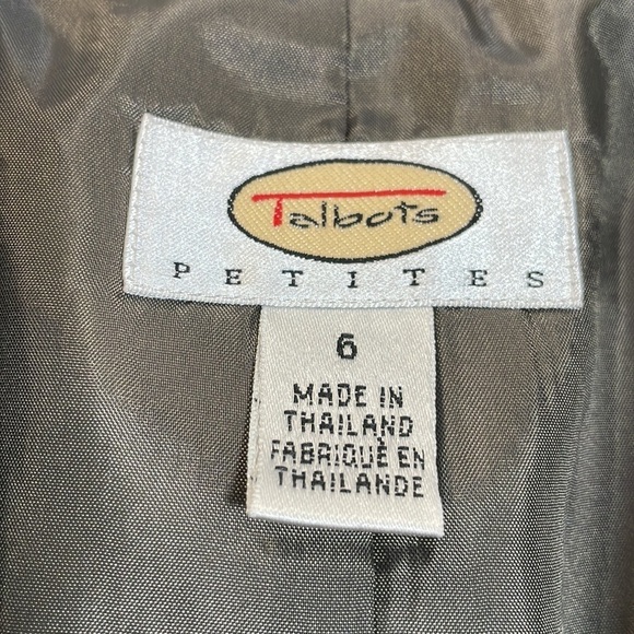 Talbots Petite Sz 6 100% Wool Blazer Classic Minimalist Button Closure Jacket - Picture 7 of 13